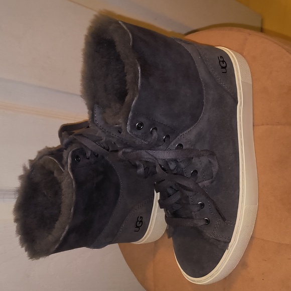 UGG Beven Genuine Shearling High Top Sneaker Size 7.5 - Picture 5 of 8